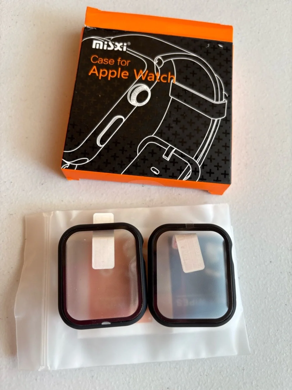 Black Protective Case and Screen Cover for Apple Watch